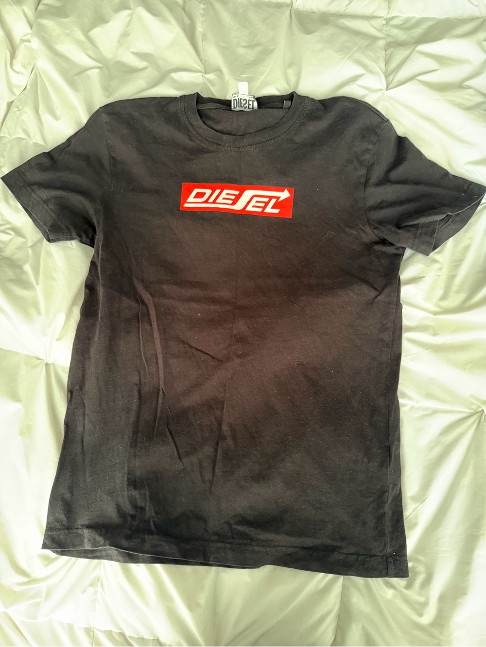 Diesel Black T-Shirt with Red Logo Box
